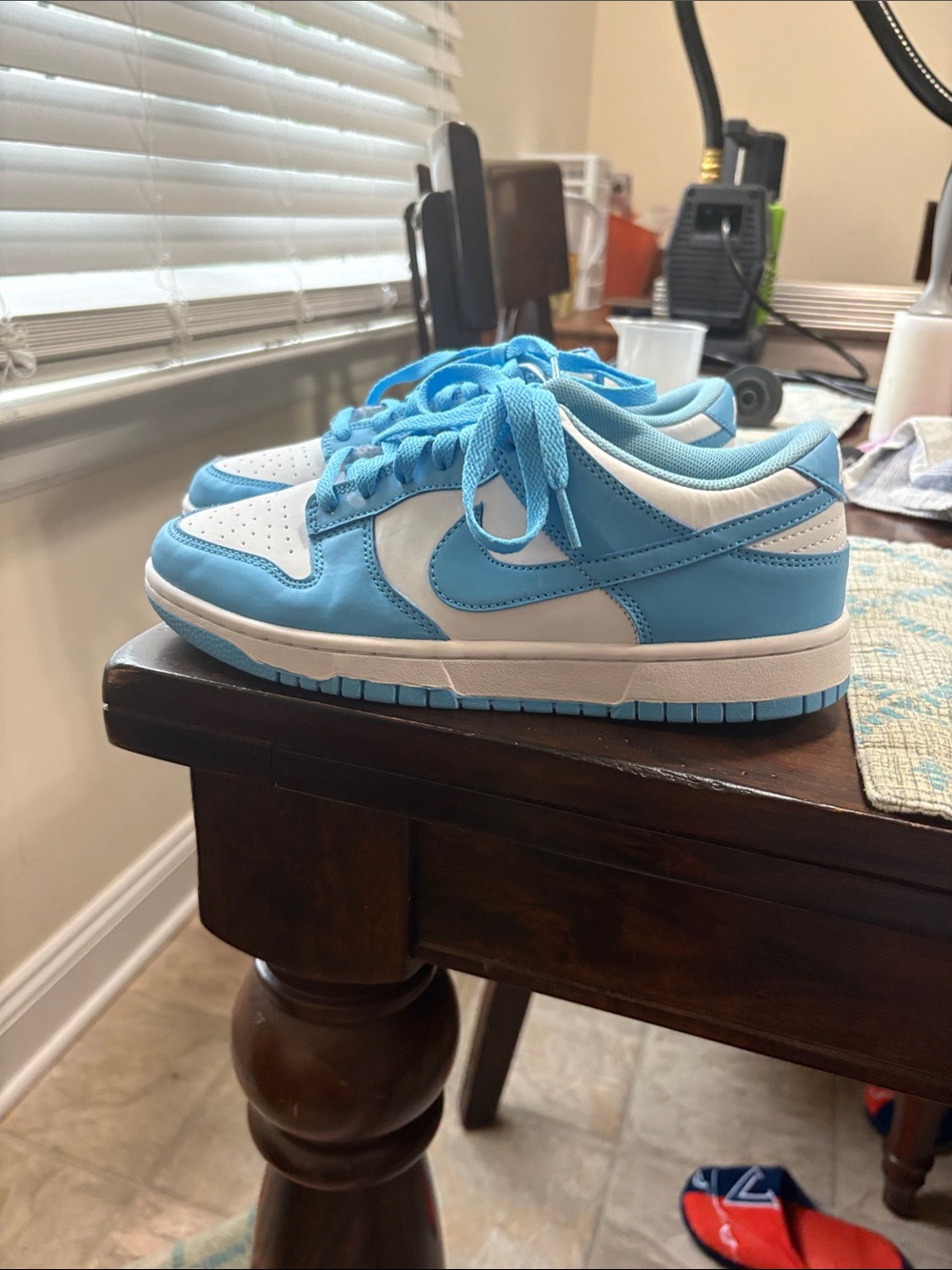 Nike Men’s Low-Top Athletic Sneakers in Light Blue and White